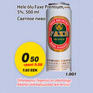 Allahindlus - Hele õlu Faxe Premium