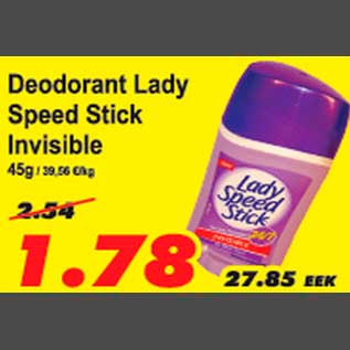 Allahindlus - Deodorant Lady Speed Stick Invisible