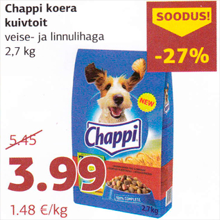 Скидка - Сухой корм для собак Chappi