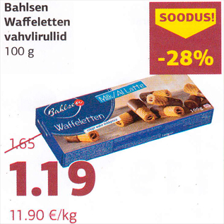 Allahindlus - Bahlsen Waffeletten vahvlirullid 100 g