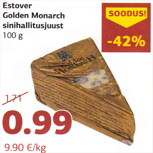 Allahindlus - Estover Golden Monarch sinihallitusjuust 100 g