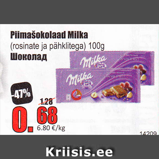 Allahindlus - Piimašokolaad Milka