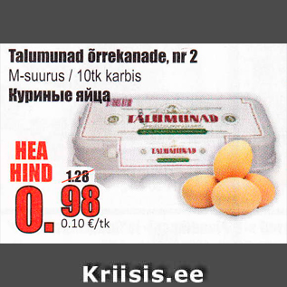 Allahindlus - Talumunad õrrekanaga, nr 2