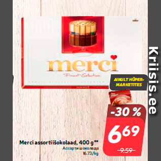 Allahindlus - Merci assortiišokolaad, 400 g**