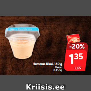 Allahindlus - Hummus Rimi, 160 g