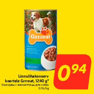 Скидка - Консервы с мясом птицы для собак