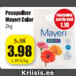 Allahindlus - Pesupulber Mayeri Color 2 kg