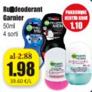 Скидка - Роликовый дезодорант Garnier