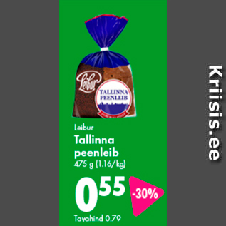 Allahindlus - Leibur Tallinna peenleib 475 g