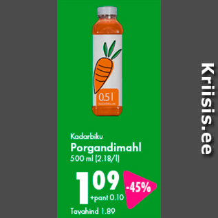 Allahindlus - Kadarbiku Porgandimahl 500 ml