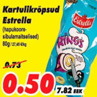 Allahindlus - Kartulikrõpsud Estrella (hapukoore-sibulamaitselised)