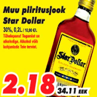 Allahindlus - Muu piiritusjook Star Dollar