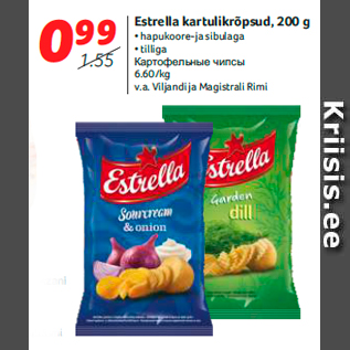 Allahindlus - Estrella kartulikrõpsud, 200 g