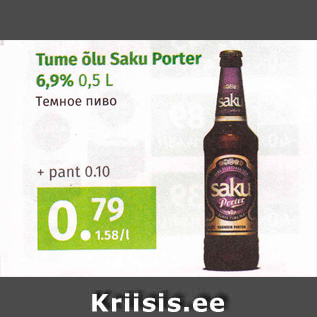 Allahindlus - Tume õlu Saku Porter