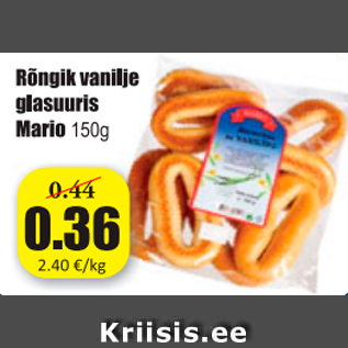 Allahindlus - Rõngik vanilje glasuuris Mario 150 g