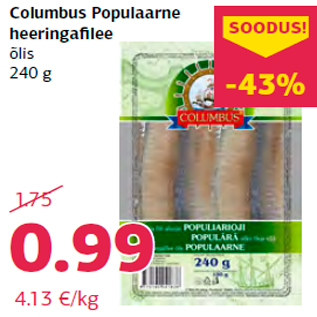 Allahindlus - Columbus Populaarne heeringafilee