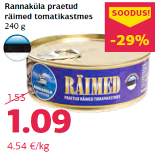 Allahindlus - Rannaküla praetud räimed tomatikastmes 240 g