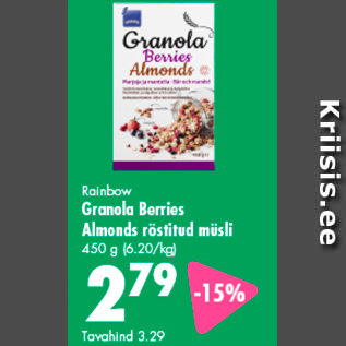 Allahindlus - Rainbow Granola Berries Almonds röstitud müsli 450 g