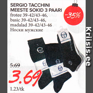 Allahindlus - SERGIO TACCHINI MEESTELE SOKID 3 PAARI