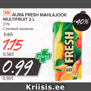 Allahindlus - AURA FRESH MAHLAJOOK MULTIFRUIT 2 L 25%