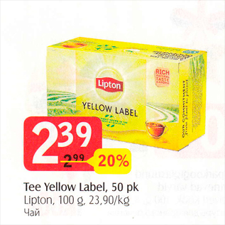 Allahindlus - Tee Yellow Label, 50 pk