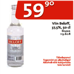 Allahindlus - Viin Beloff, 37,5%, 50 cl