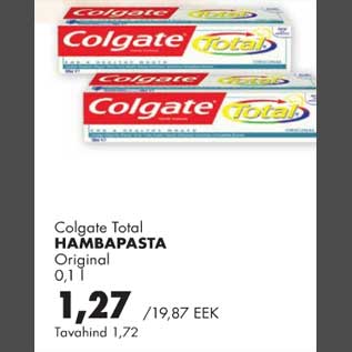 Allahindlus - Colgate Total hambapasta Original