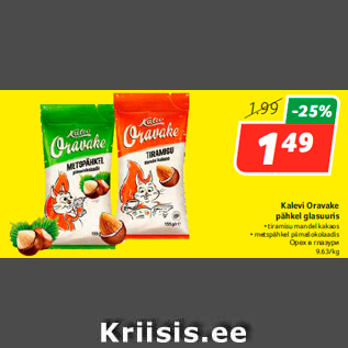 Allahindlus - Kalevi Oravake pähkel glasuuris