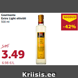 Allahindlus - Gourmante Extra Light oliiviõli 500 ml