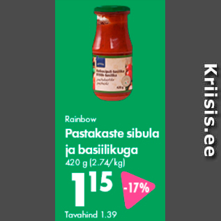 Allahindlus - Rainbow Pastakaste sibula ja basiilikuga 420 g