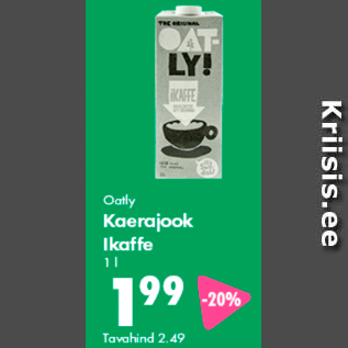 Allahindlus - Oatly Kaerajook Ikaffe 1 l