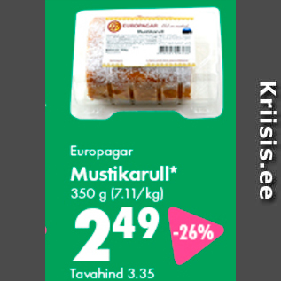 Allahindlus - Europagar Mustikarull* 350 g