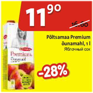 Allahindlus - Põltsamaa Premium õunamahl, 1 L