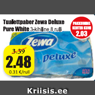 Allahindlus - Tualettpaber Zewa Deluxe Pure White