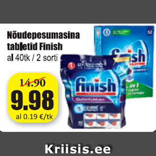 Allahindlus - Nõudepesumasina tabletid Finish