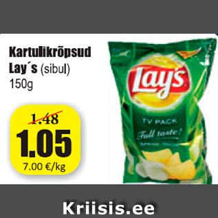 Скидка - Картофельные чипсы Lay`s
