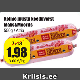 Allahindlus - Kolme juustu keeduvorst Maks&Moorits