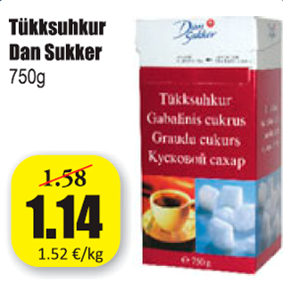 Allahindlus - Tükksuhkur Dan Sukker 750 g