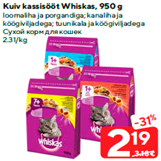 Allahindlus - Kuiv kassisööt Whiskas, 950 g