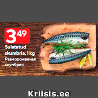 Allahindlus - Sulatatud skumbria, 1 kg