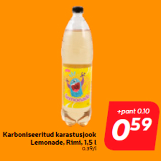 Allahindlus - Karboniseeritud karastusjook Lemonade, Rimi, 1,5 l