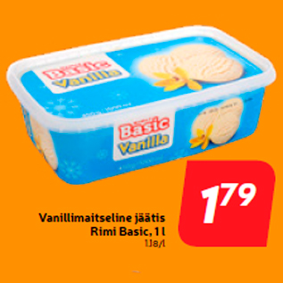 Allahindlus - Vanillimaitseline jäätis Rimi Basic, 1 l