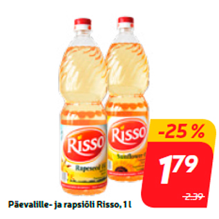 Allahindlus - Päevalille- ja rapsiõli Risso, 1 l