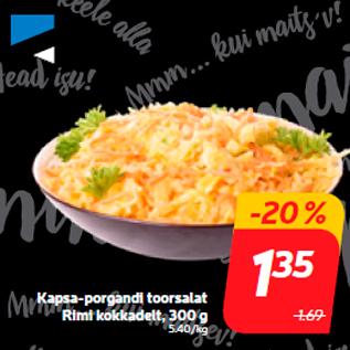 Скидка - Салат из сырой капусты и моркови Rimi kokkadelt, 300 г