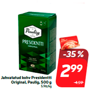 Allahindlus - Jahvatatud kohv Presidentti Original, Paulig, 500 g