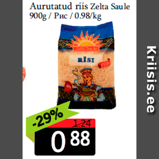 Allahindlus - Aurutatud riis Zelta Saule 900g