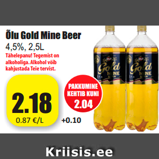Allahindlus - Õlu Gold Mine Beer