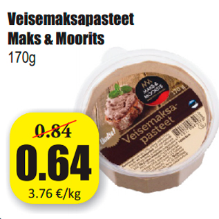 Allahindlus - Veisemaksapasteet Maks & Moorits 170g