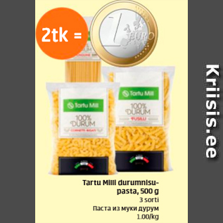 Allahindlus - Tartu Mill durumnisupasta, 500 g