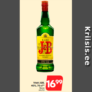 Allahindlus - Viski J&B, 40%, 70 cl**